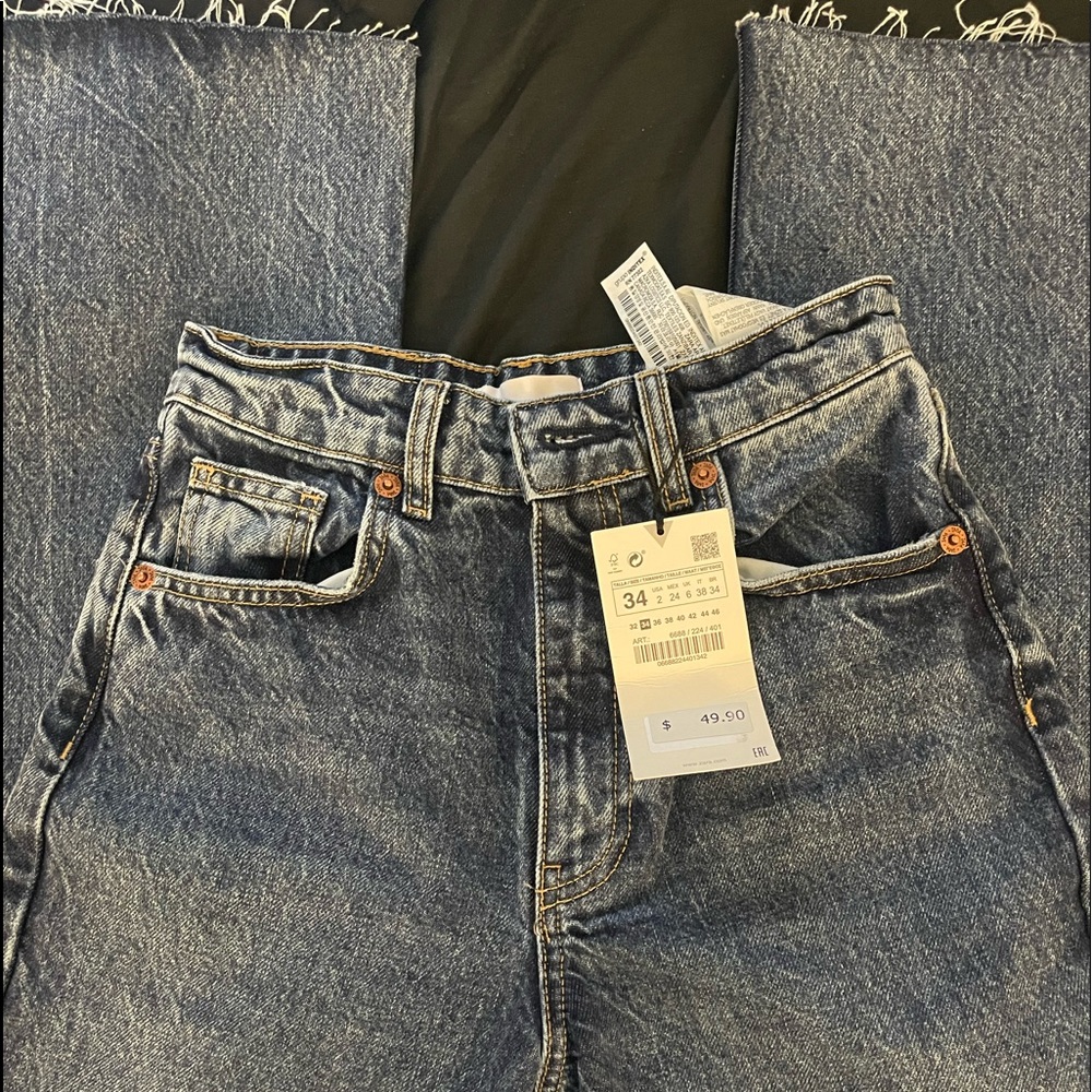 famous zara wide leg jeans